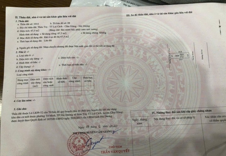 ĐẤT ĐẸP - GIÁ TỐT - Bán GẤP 4 Lô Đất Tiềm Năng tại Cẩm Giàng - Hải Dương