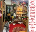 CHÍNH CHỦ Cần Bán Nhanh Căn Chung Cư Mini Tại Phường Khương Thượng, Quận Đống Đa, HN