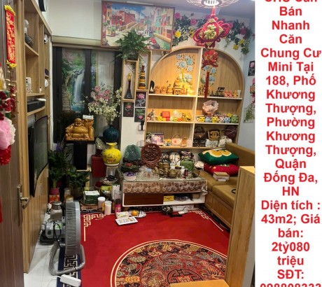 CHÍNH CHỦ Cần Bán Nhanh Căn Chung Cư Mini Tại Phường Khương Thượng, Quận Đống Đa, HN