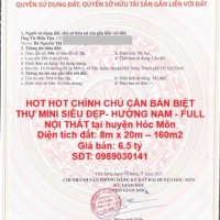 HOT HOT CHÍNH CHỦ CẦN BÁN BIỆT THỰ MINI SIÊU ĐẸP- HƯỚNG NAM - FULL NỘI THẤT tại huyện Hóc Môn