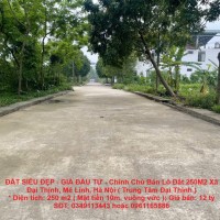 ĐẤT SIÊU ĐẸP - GIÁ ĐẦU TƯ - Chính Chủ Bán Lô Đất 250M2 Xã Đại Thịnh, Mê Linh, Hà Nội ( Trung Tâm Đại Thịnh )