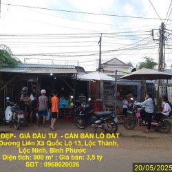 ĐẤT ĐẸP-  GIÁ ĐẦU TƯ  - CẦN BÁN LÔ ĐẤT TẠI Đường Liên Xã Quốc Lộ 13, Lộc Thành, Lộc Ninh, Bình Phước