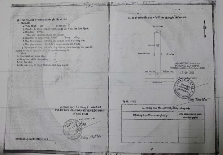 ĐẤT ĐẸP-  GIÁ ĐẦU TƯ  - CẦN BÁN LÔ ĐẤT TẠI Đường Liên Xã Quốc Lộ 13, Lộc Thành, Lộc Ninh, Bình Phước