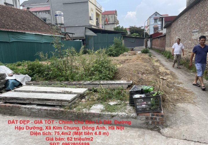 ĐẤT ĐẸP - GIÁ TỐT - Chính Chủ Bán Lô Đất  Đường Hậu Dưỡng, Xã Kim Chung, Đông Anh, Hà Nội