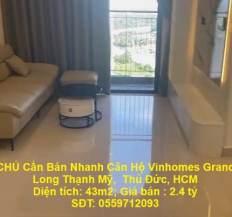 CHÍNH CHỦ Cần Bán Nhanh Căn Hộ Vinhomes Grand Park - Khu Rainbow Siêu Đẹp - Gía Tốt P. Long Thạnh Mỹ