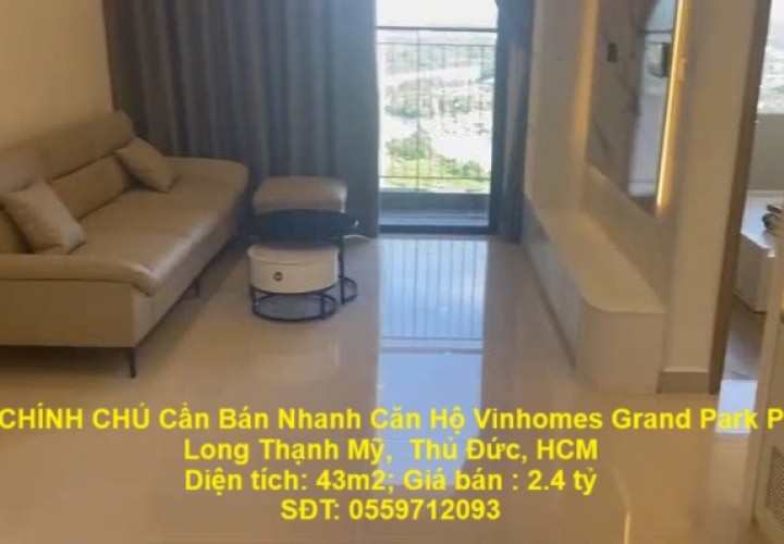 CHÍNH CHỦ Cần Bán Nhanh Căn Hộ Vinhomes Grand Park - Khu Rainbow Siêu Đẹp - Gía Tốt P. Long Thạnh Mỹ