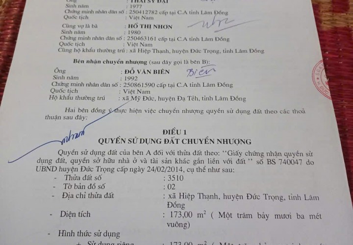GIÁ TỐT - CHÍNH CHỦ Cần Bán Nhanh Lô Đất  Vị Trí Tại Huyện Đức Trọng, Tỉnh Lâm Đồng