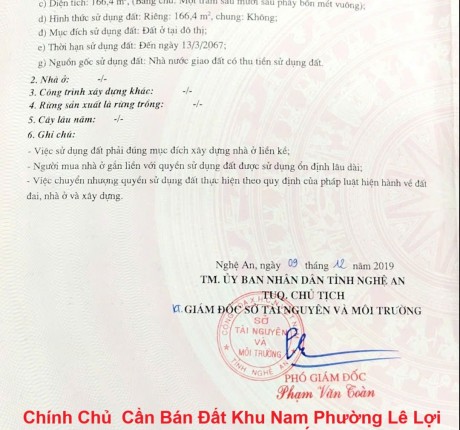 Chính Chủ Cần Bán Đất Khu Nam Phường Lê Lợi Và Phường Đông Vĩnh, Thành Phố Vinh, Nghệ An.