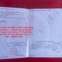 CHÍNH CHỦ Cần Bán Lô Đất Tại Đường Hồng Phước 1, Phường Hòa Khánh Bắc, Quận Liên Chiểu, TP. Đà Nẵng.