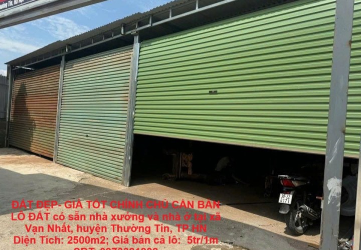 ĐẤT ĐẸP- GIÁ TỐT CHÍNH CHỦ CẦN BÁN LÔ ĐẤT có sẵn nhà xưởng và nhà ở tại huyện Thường Tín, TP Hà Nội