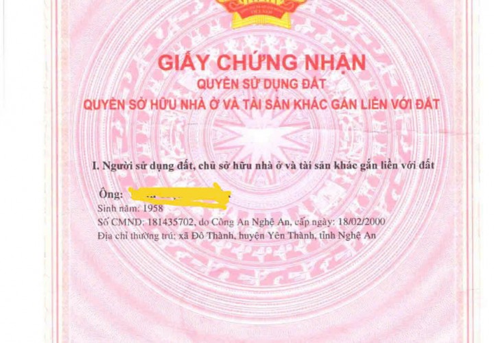 HOT HOT – CHÍNH CHỦ CẦN BÁN LÔ ĐẤT  TẠI 7 NGÁCH 9/18, đường Trần Tấn, P.Hưng Lộc TP. Vinh, Nghệ An