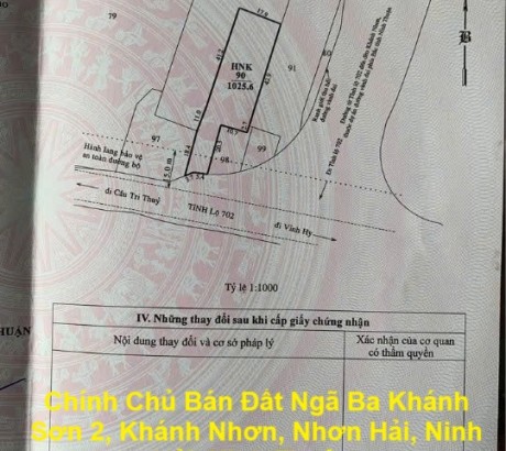 Chính Chủ Bán Đất Ngã Ba Khánh Sơn 2, Khánh Nhơn, Nhơn Hải, Ninh Hải, Ninh Thuận.