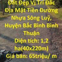 Cần Bán Nhanh Lô Đất Đẹp Vị Trí Đắc Địa Mặt Tiền Đường Nhựa Sông Luỹ, Huyện Bắc Bình Bình Thuận
