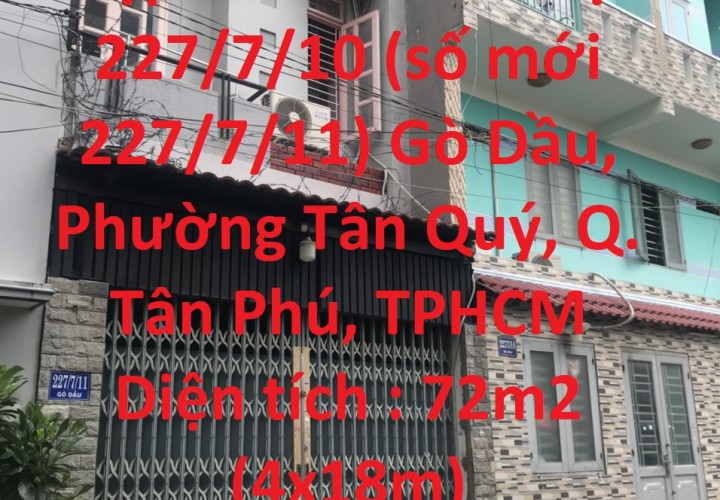 Sở Hữu Ngay Căn Nhà Đẹp- Giá Đầu Tư tại quận Tân Phú, TPHCM