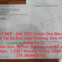 ĐẤT ĐẸP - GIÁ TỐT! Chính Chủ Bán Lô Đất Tại Xã Đức Hoà Thượng, Đức Hoà, Long An