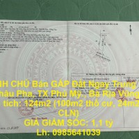 CHÍNH CHỦ Bán GẤP Đất Ngay Trung Tâm Xã Châu Pha, TX Phú Mỹ., Bà Rịa Vũng Tàu