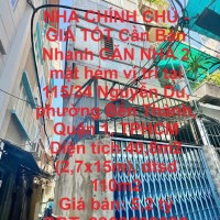 NHÀ CHÍNH CHỦ - GIÁ TỐT Cần Bán Nhanh CĂN NHÀ 2 mặt hẻm vị trí tại quận 1, TPHCM