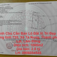 Chính Chủ Cần Bán Lô Đất Vị Trí Đẹp Tại Đường tỉnh 725, Xã Tà Nung, Thành phố Đà Lạt, Lâm Đồng