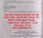 SỞ HỮU NGAY LÔ ĐẤT VỊ TRÍ ĐẮC  ĐỊA  TẠI P. Phú Trinh, TP. Phan Thiết, Bình Thuận