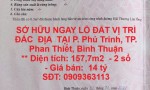 SỞ HỮU NGAY LÔ ĐẤT VỊ TRÍ ĐẮC  ĐỊA  TẠI P. Phú Trinh, TP. Phan Thiết, Bình Thuận