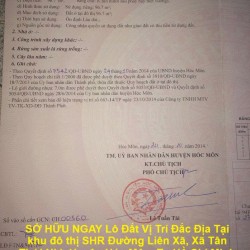 SỞ HỮU NGAY Lô Đất Vị Trí Đắc Địa Tại khu đô thị SHR xã Tân Thới Nhì, huyện Hóc Môn, Tp.Hồ Chí Minh