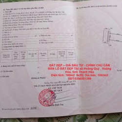 ĐẤT ĐẸP – GIÁ ĐẦU TƯ - CHÍNH CHỦ CẦN BÁN LÔ ĐẤT ĐẸP TẠI xã Hoằng Quý , Hoằng Hóa, tỉnh Thanh Hóa