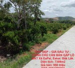 ĐẤT ĐẸP – GIÁ ĐẦU TƯ - CHÍNH CHỦ CẦN BÁN GẤP LÔ ĐẤT Xã EaPal, Eakar, Đắk Lắk.