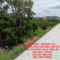 ĐẤT ĐẸP – GIÁ ĐẦU TƯ - CHÍNH CHỦ CẦN BÁN GẤP LÔ ĐẤT Xã EaPal, Eakar, Đắk Lắk.
