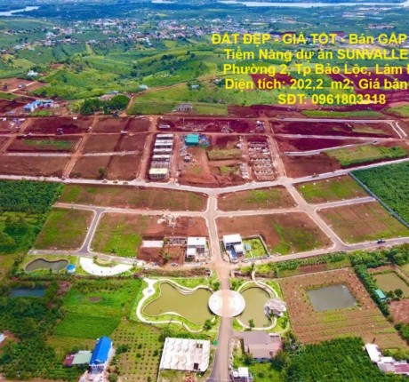 ĐẤT ĐẸP - GIÁ TỐT - Bán GẤP Lô Đất Tiềm Năng dự án SUNVALLEY Tại Phường 2, Tp Bảo Lộc, Lâm Đồng
