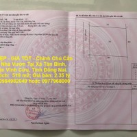 NHÀ ĐẸP - GIÁ TỐT - Chính Chủ Cần Bán Nhà Vườn Tại Xã Tân Bình, Huyện Vĩnh Cửu, Tỉnh Đồng Nai.