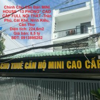 Chính Chủ Cần Bán MINI HOUSE “13 PHÒNG” CAO CẤP FULL NỘI THẤT -Trần Phú, Cái Khế, Ninh Kiều, Cần Thơ