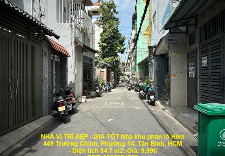 NHÀ VỊ TRÍ ĐẸP - GIÁ TỐT Nhà khu phân lô phường 14 Tân Bình, Hồ Chí Minh, ô tô ngủ trong nhà
