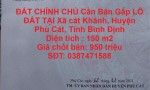 ĐẤT CHÍNH CHỦ Cần Bán Gấp LÔ ĐẤT TẠI Xã cát Khánh, Huyện Phù Cát, Tỉnh Bình Định