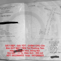 ĐẤT ĐẸP - GIÁ TỐT - CHÍNH CHỦ Cần Bán ĐẤT MẶT TIỀN Tại Phường Tam Hiệp, TP. Biên Hòa, Đồng Nai.