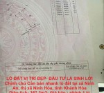 LÔ ĐẤT VỊ TRÍ ĐẸP- ĐẦU TƯ LÀ SINH LỜI Chính chủ Cần bán nhanh lô đất tại thị xã Ninh Hòa, tỉnh Khánh Hòa