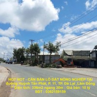 HOT HOT - CẦN BÁN LÔ ĐẤT NÔNG NGHIỆP TẠI đường Huỳnh Tấn Phát, P. 11, TP. Đà Lạt ,Lâm Đồng