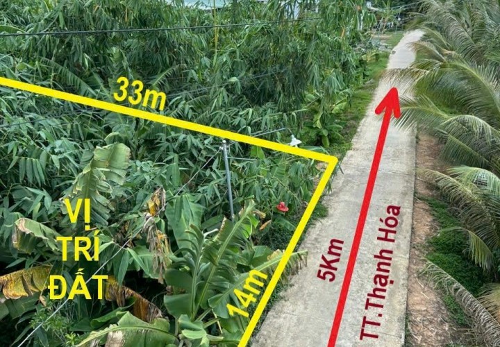 Bán đất thổ 462m2, sát QL.62, view kênh, SHR, đường ô tô, Xã Thuỷ Tây Thạnh Hóa, Long An