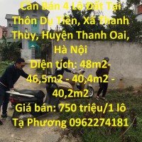 ĐẤT ĐẸP - GIÁ TỐT - Cần Bán 4 Lô Đất Tại Thôn Dụ Tiền, Xã Thanh Thùy, Huyện Thanh Oai, Hà Nội