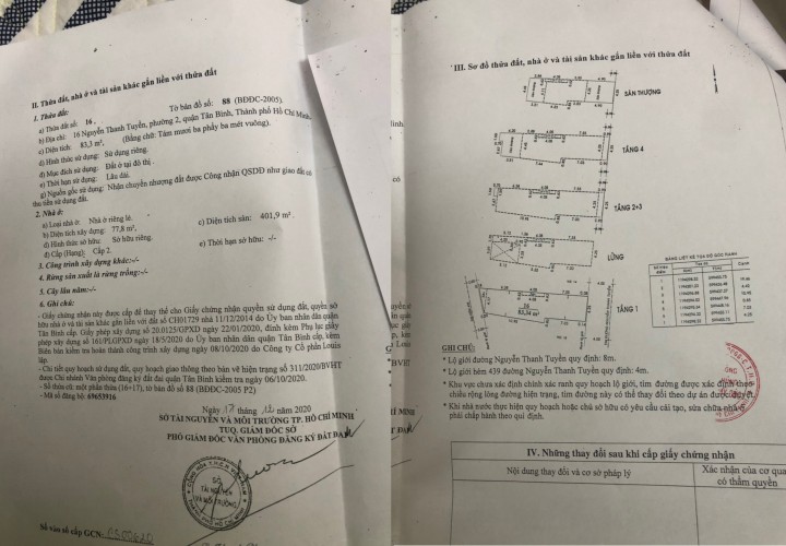 Chính Chủ Bán Nhanh Căn Nhà Vị Trí Tại Đường Nguyễn Thanh Tuyền, Phường 2, Quận Tân Bình,  HCM