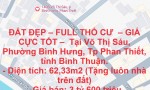 ĐẤT ĐẸP – FULL THỔ CƯ  – GIÁ CỰC TỐT –  Tại Võ Thị Sáu, Phường Bình Hưng, Tp Phan Thiết