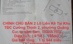 CHÍNH CHỦ BÁN 2 Lô Liền Kề Tại Khu TĐC Cường Thịnh 2 - Quảng Cư - tp Sầm Sơn - Thanh Hóa