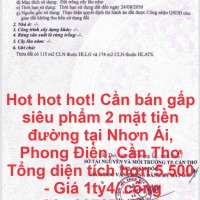 Hot hot hot! Cần bán gấp siêu phẩm 2 mặt tiền đường tại Nhơn Ái, Phong Điền, Cần Thơ