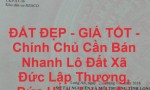 ĐẤT ĐẸP - GIÁ TỐT - Chính Chủ Cần Bán Nhanh Lô Đất Xã Đức Lập Thượng, Đức Hòa, Long An