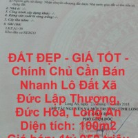 ĐẤT ĐẸP - GIÁ TỐT - Chính Chủ Cần Bán Nhanh Lô Đất Xã Đức Lập Thượng, Đức Hòa, Long An