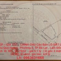 ĐẤT ĐẸP – GIÁ TỐT - CHÍNH CHỦ Cần Bán LÔ ĐẤT Liên Kế Khu Quy Hoạch  Phường 2, TP Đà Lạt , Lâm Đồng