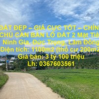 ĐẤT ĐẸP – GIÁ CỰC TỐT – CHÍNH CHỦ CẦN BÁN LÔ ĐẤT 2 Mặt Tiền Ninh Gia, Đức Trọng, Lâm Đồng