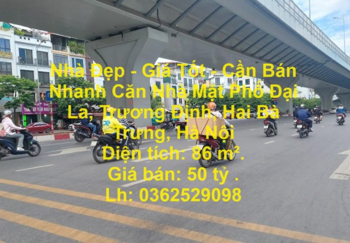 Nhà Đẹp - Giá Tốt - Cần Bán Nhanh Căn Nhà Mặt Phố Đại La, Trương Định, Hai Bà Trưng, Hà Nội