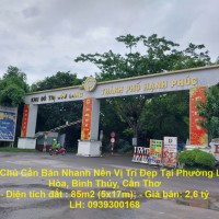 Chính Chủ Cần Bán Nhanh Nền Vị Trí Đẹp Tại Phường Long Hòa, Bình Thủy, Cần Thơ