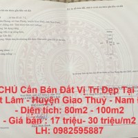 CHÍNH CHỦ Cần Bán Đất Vị Trí Đẹp Tại Thị Trấn Quất Lâm - Huyện Giao Thuỷ - Nam Định