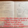 CHÍNH CHỦ Cần Bán nhanh căn nhà vị trí tại đường Trường Sa, phường 14, quận 3, TPHCM